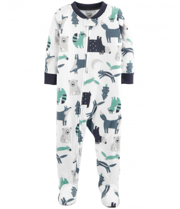 Macacão Pijama Carters de Fleece Animais da Floresta